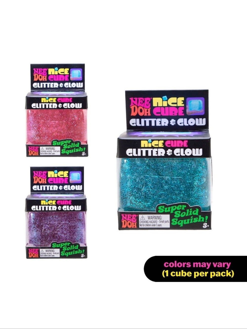 Nice Cube Glitter & Glow Squishy PURPLE